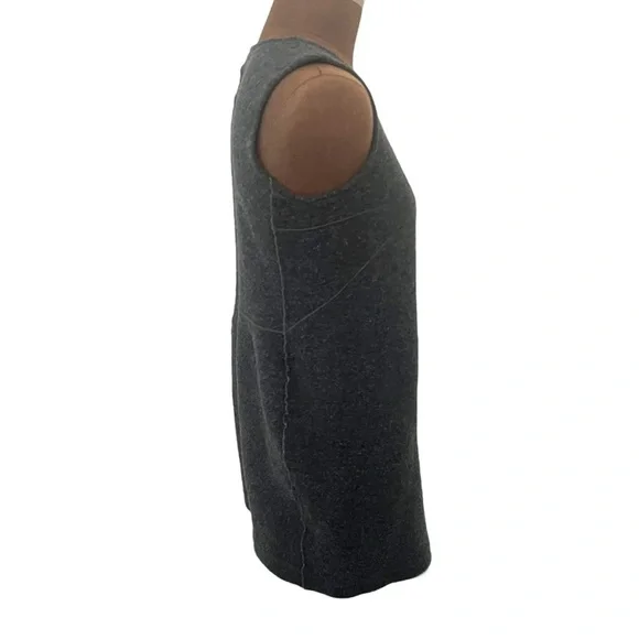 Les Copains Blue Wool Shift Dress Dark Charcoal Gray Size 44 IT